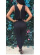 Sleeveless Black Jumpsuit with Zip Front and Back 